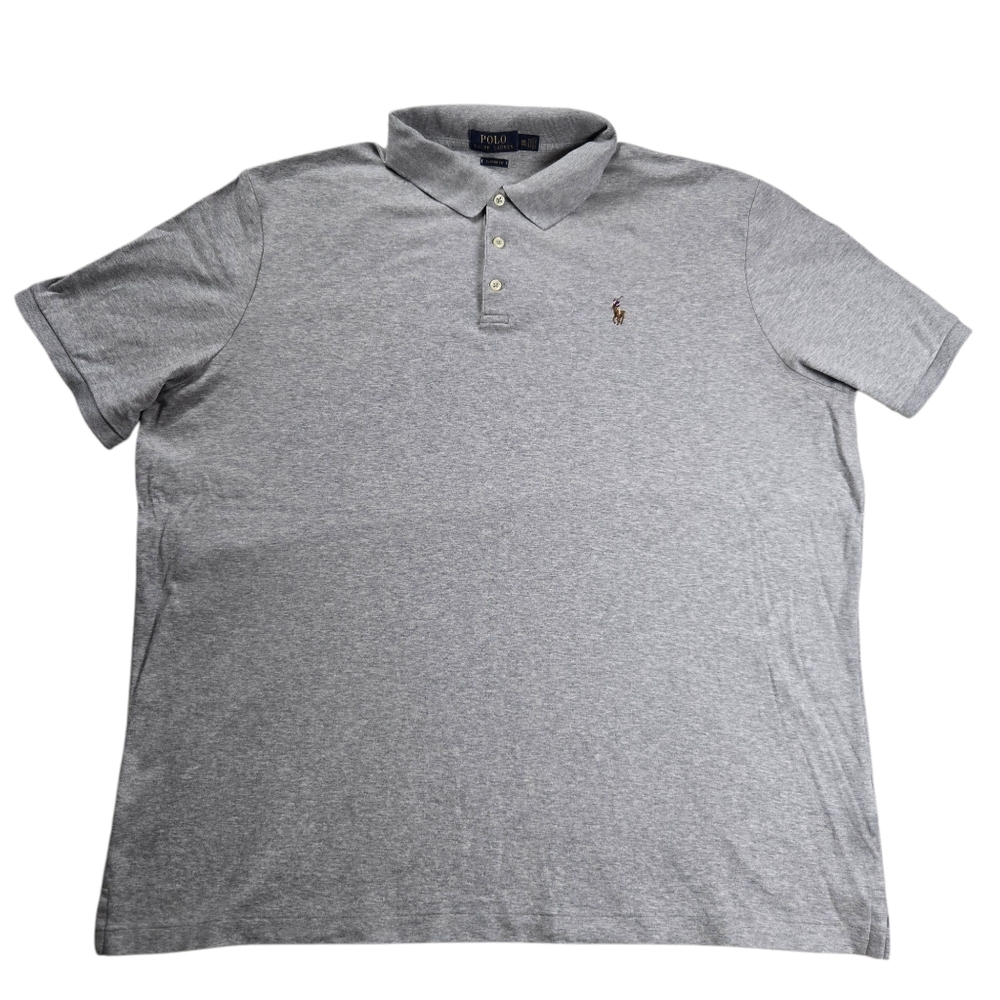 Polo Ralph Lauren Men XXL‎ Gray Classic Fit Short Sleeve Polo Shirt Flesh Pony